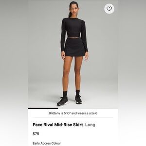 lululemon athletica Pace Rival MR Black skirt